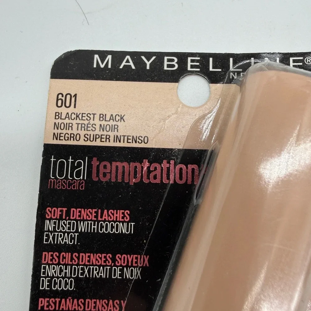 Maybelline Total Temptation Mascara Washable‎ Volumizing Blackest Black 601